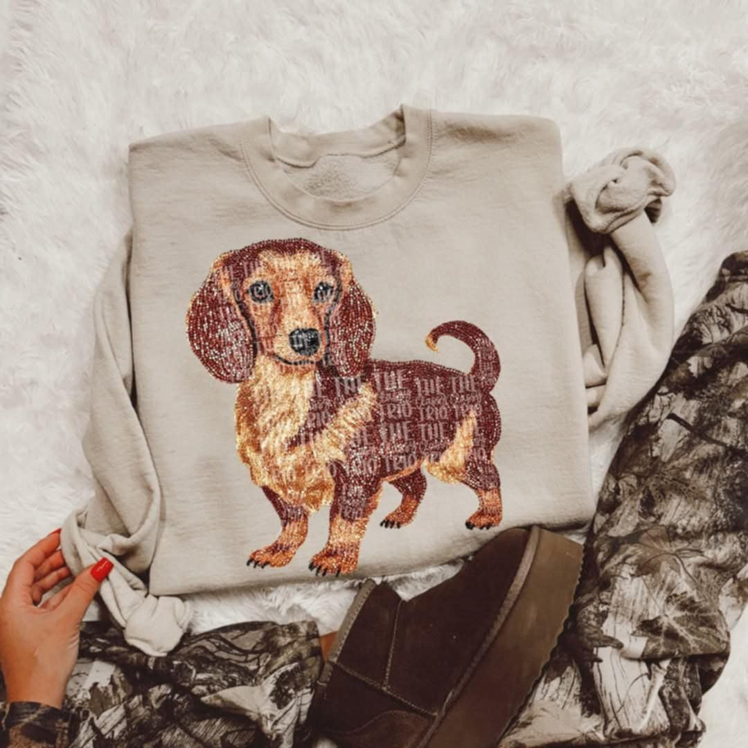 Rhinestone dachshund (Classy) 95272 DTF transfer