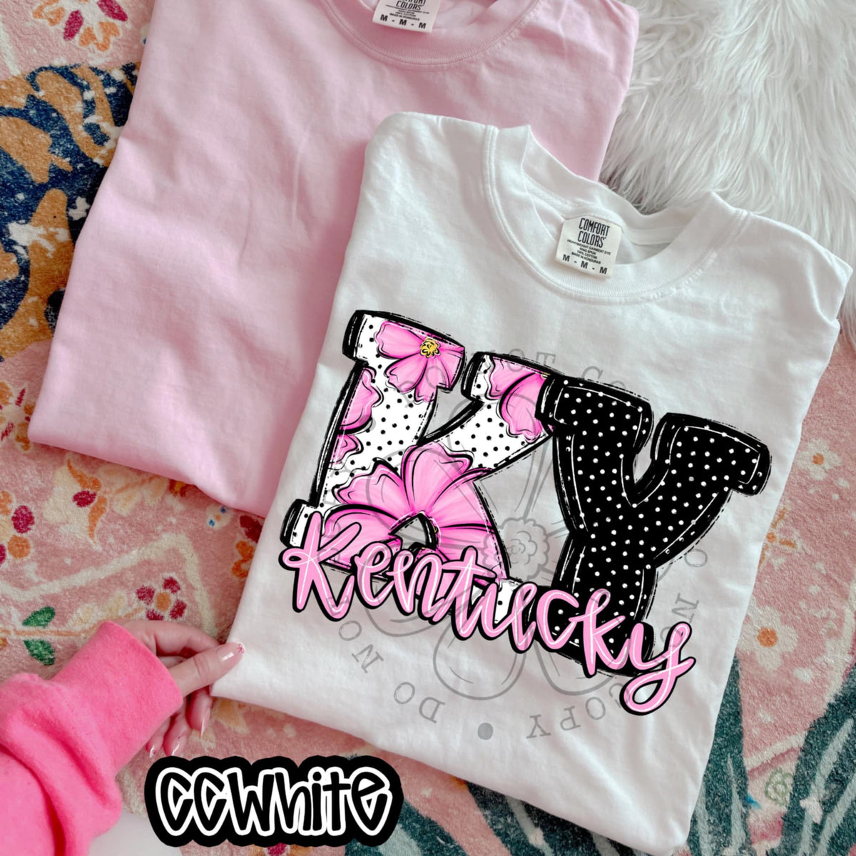 KY Kentucky pink flowers (SWD) 94507 DTF transfer
