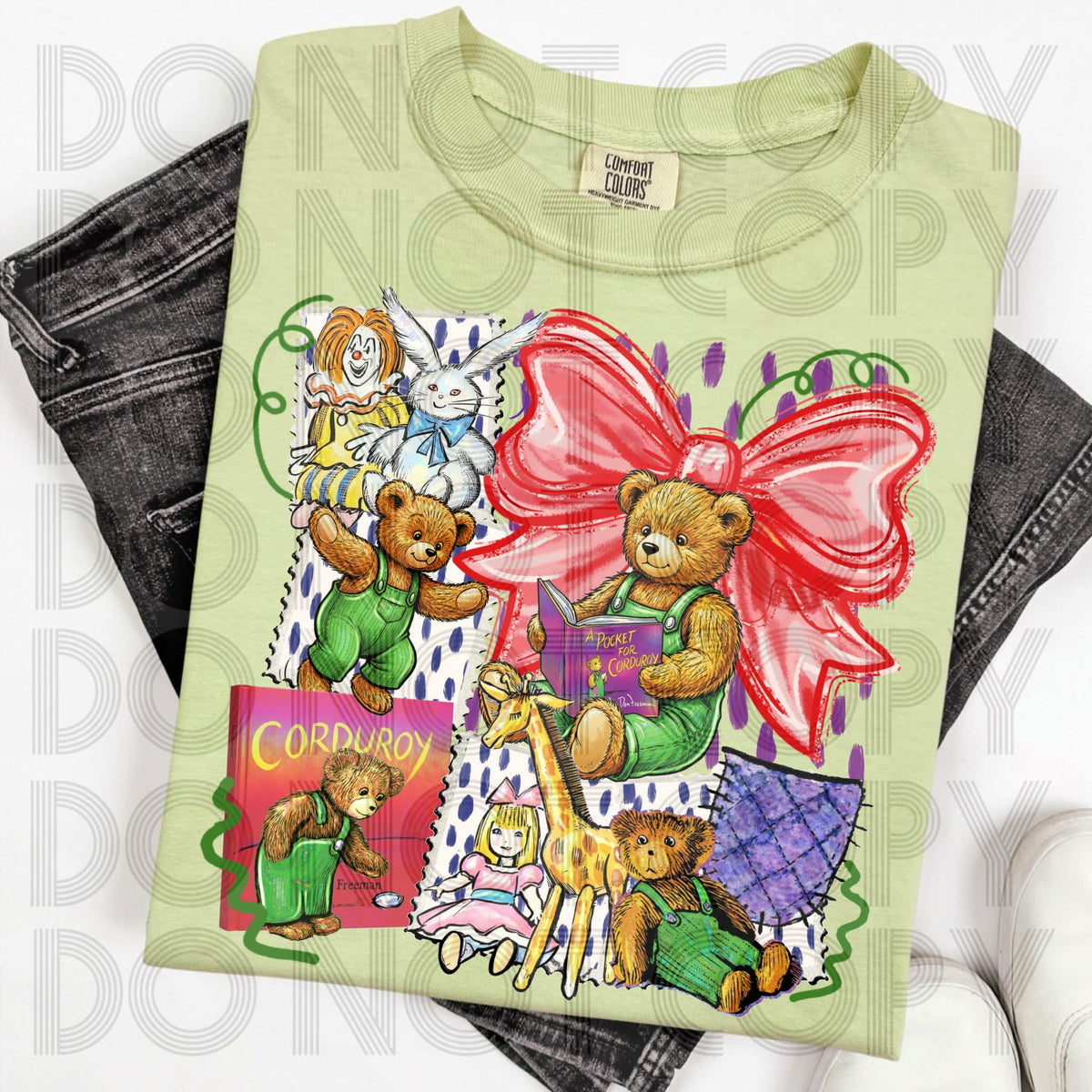 Bear Storytime with Bow Sunday Special DTF transfer