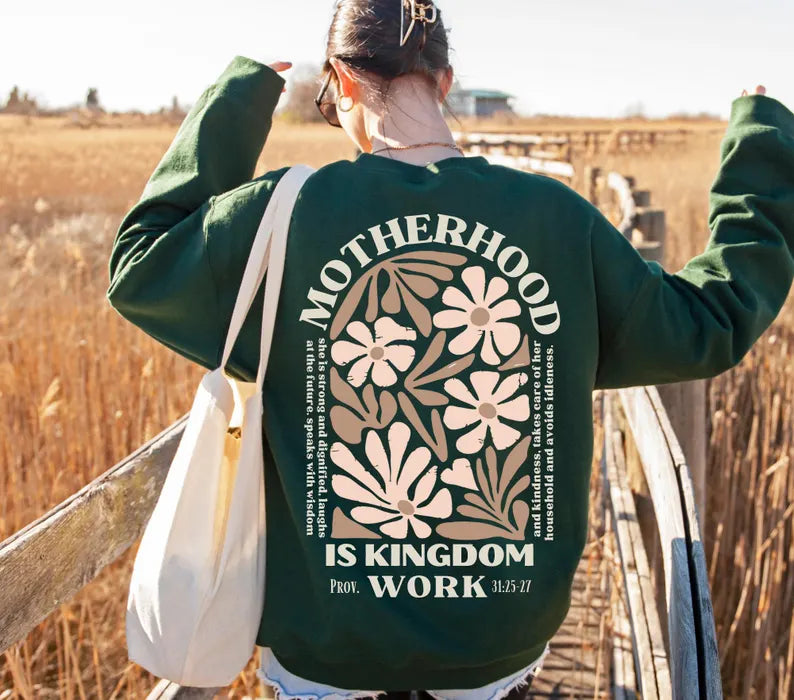 Motherhood is kingdom work tan font 67635 DTF transfer