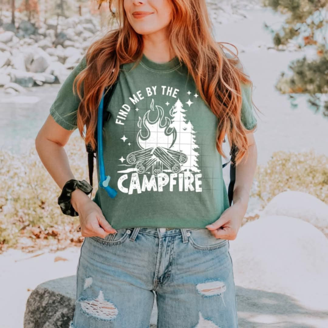 Find me by the campfire WHITE (CSC) 99840 DTF transfer
