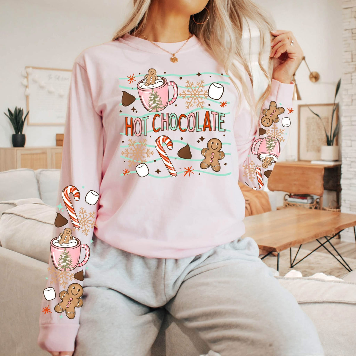 Hot cocoa wavy lines (front only) (csc) DTF Transfer
