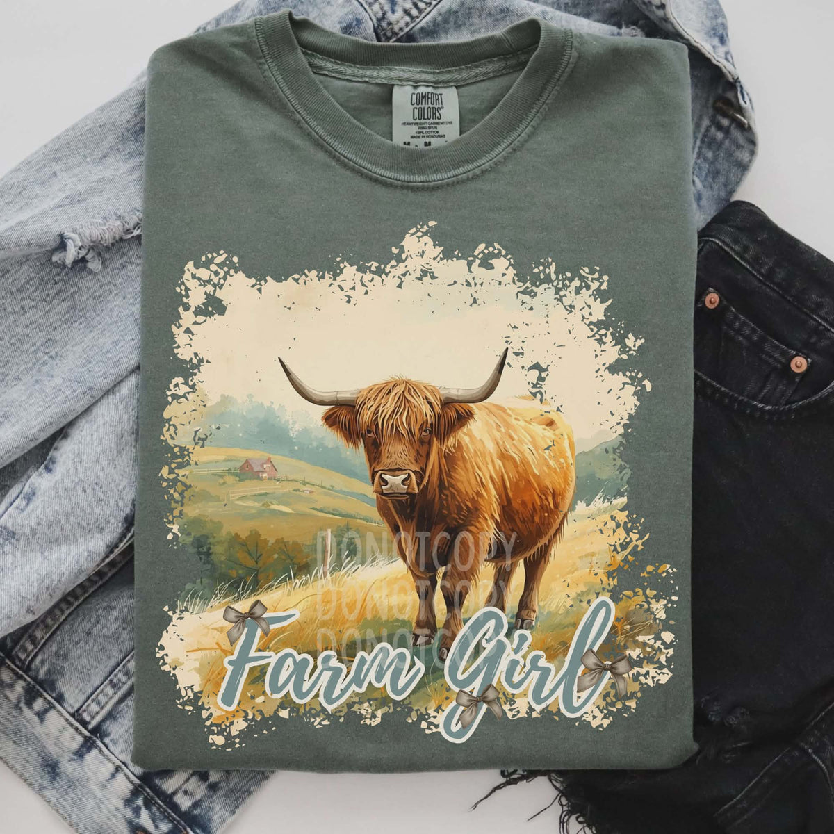 Farm Girl Cow (CSG) DTF Transfer