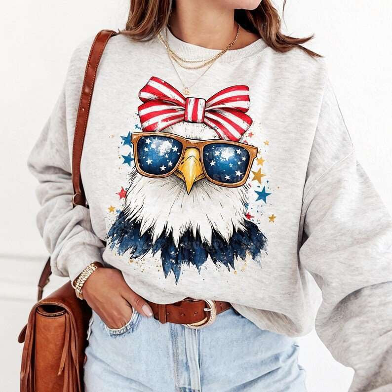 Eagle with patriotic bow 84320 DTF transfer