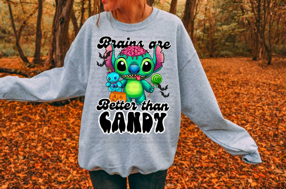 Brains are better than candy alien (DDD) 111542 DTF transfer