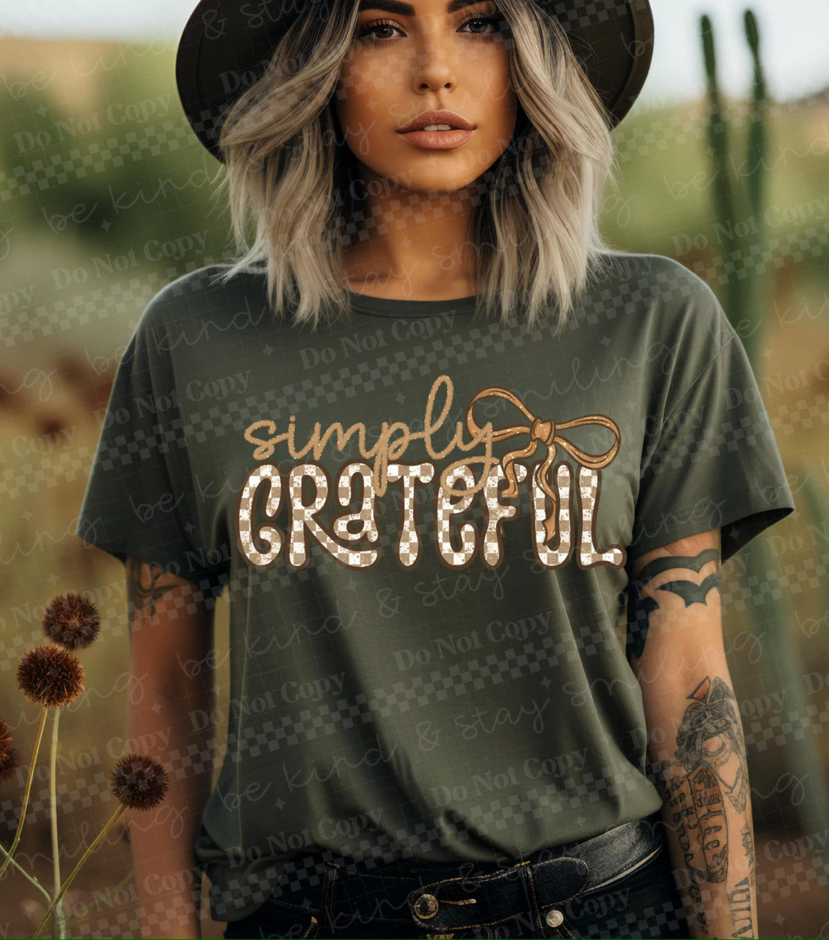 Simply Grateful bow (CMLD) DTF Transfer