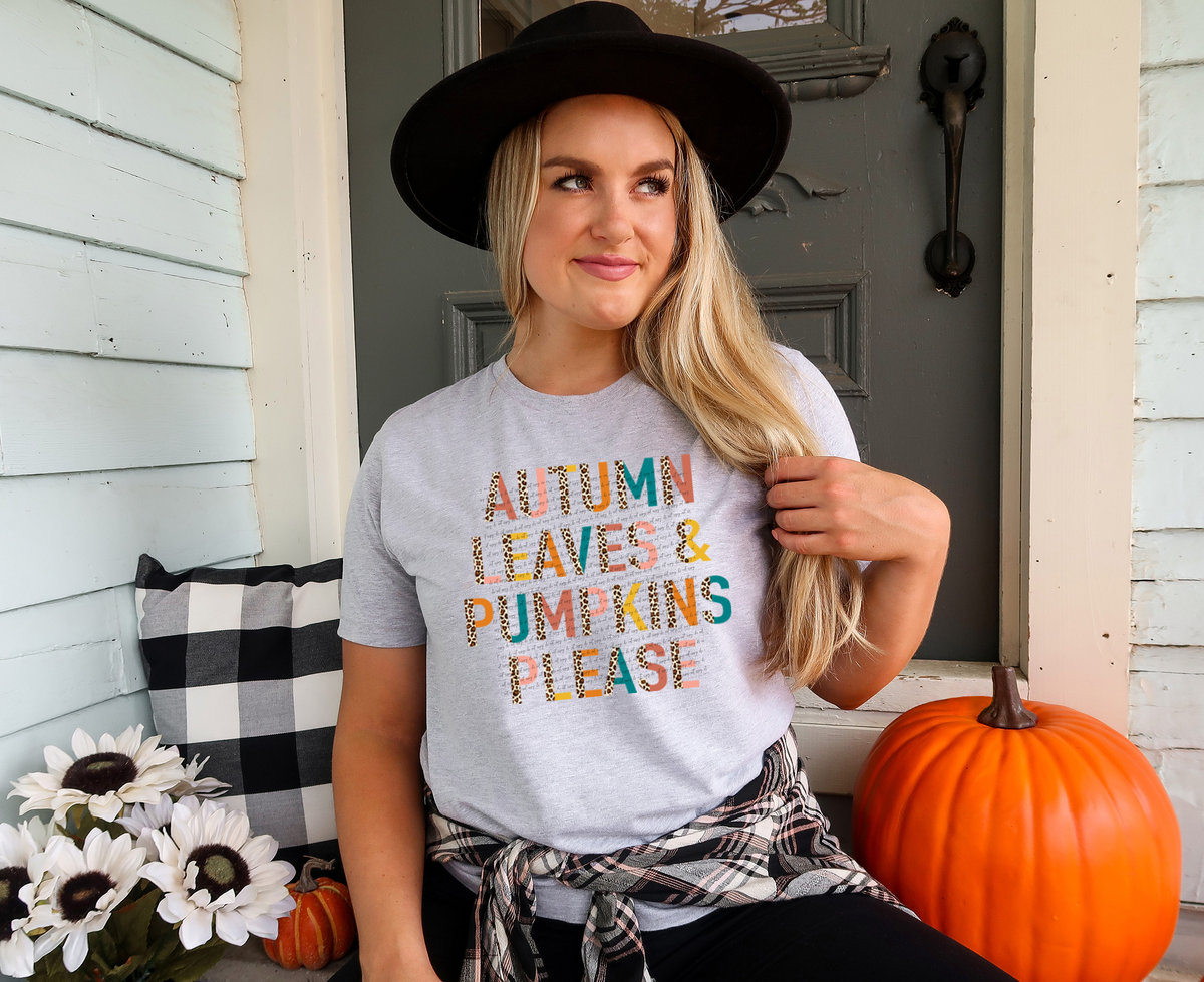 Autumn leaves and pumpkins please 49737 DTF transfer