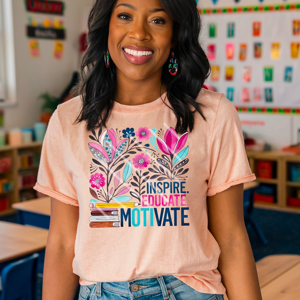 Inspire Educate Motivate Abstract 110916 DTF Transfer