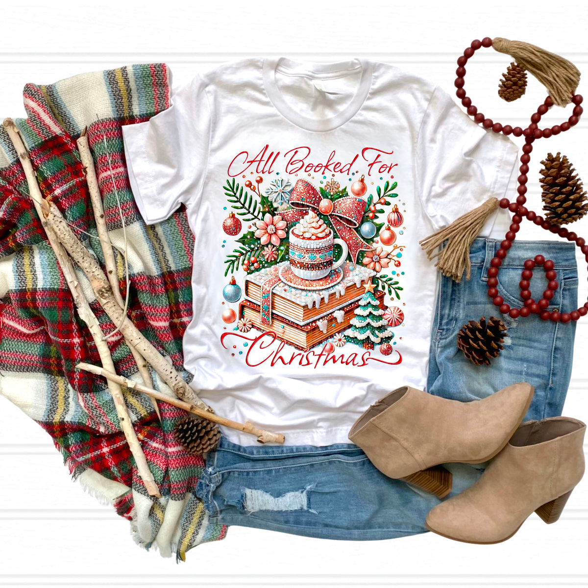 All Booked For Christmas with hot cocoa 113382 DTF transfer