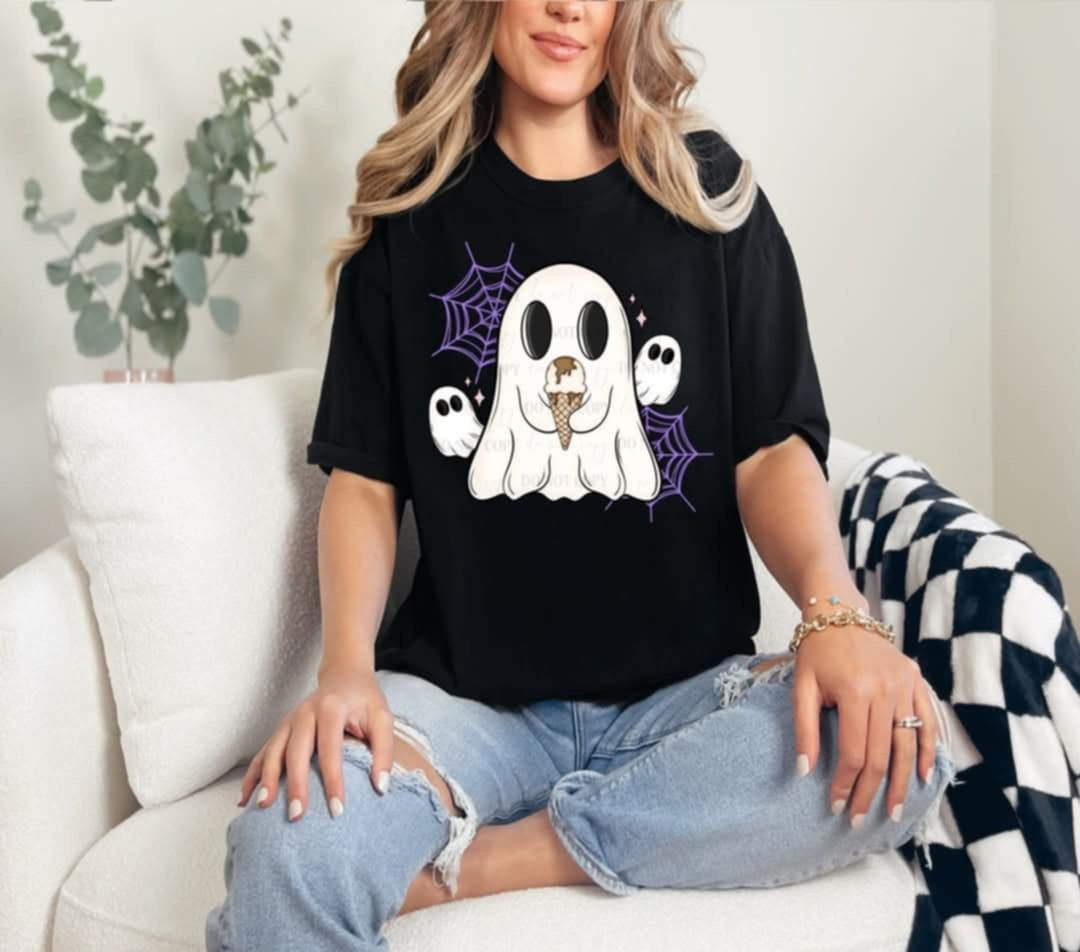 Ghost with ice cream (40E) 96921 DTF transfer