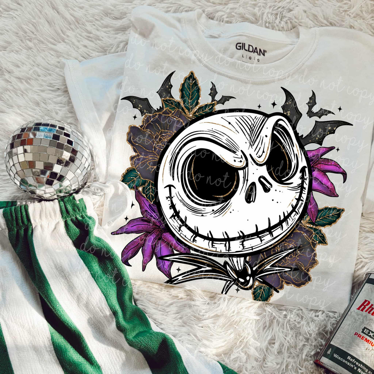 Nightmare Skeleton and florals MMD DTF transfer
