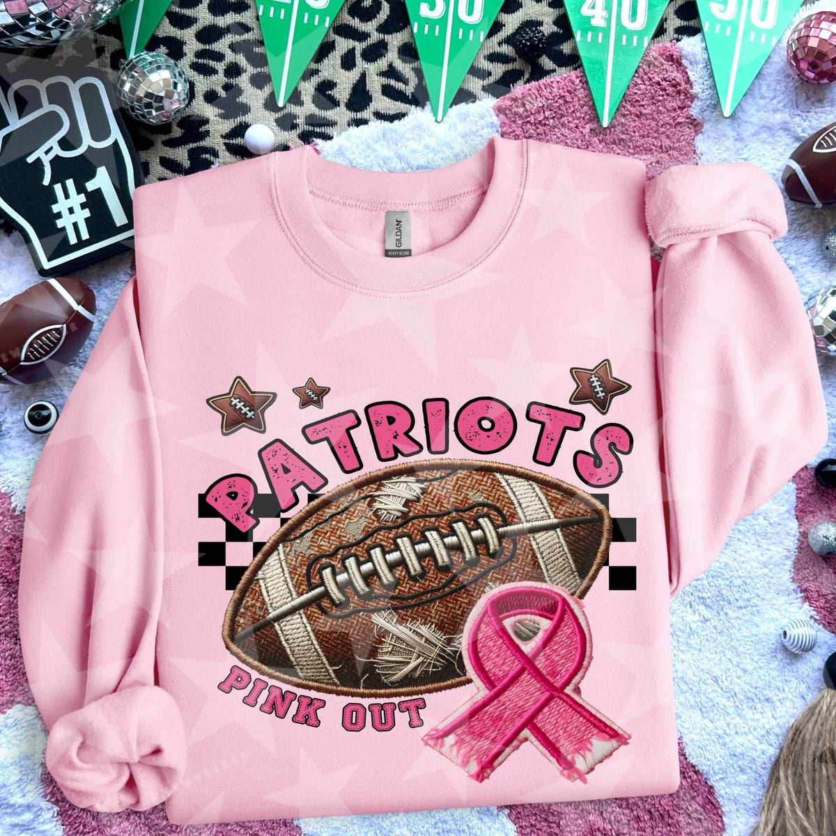 Patriots pink out football (HW) 58155 DTF transfer