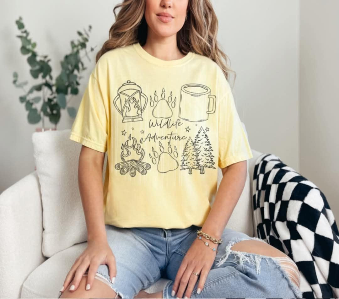 Wildlife adventure BLACK (Linda) 106622 DTF transfer