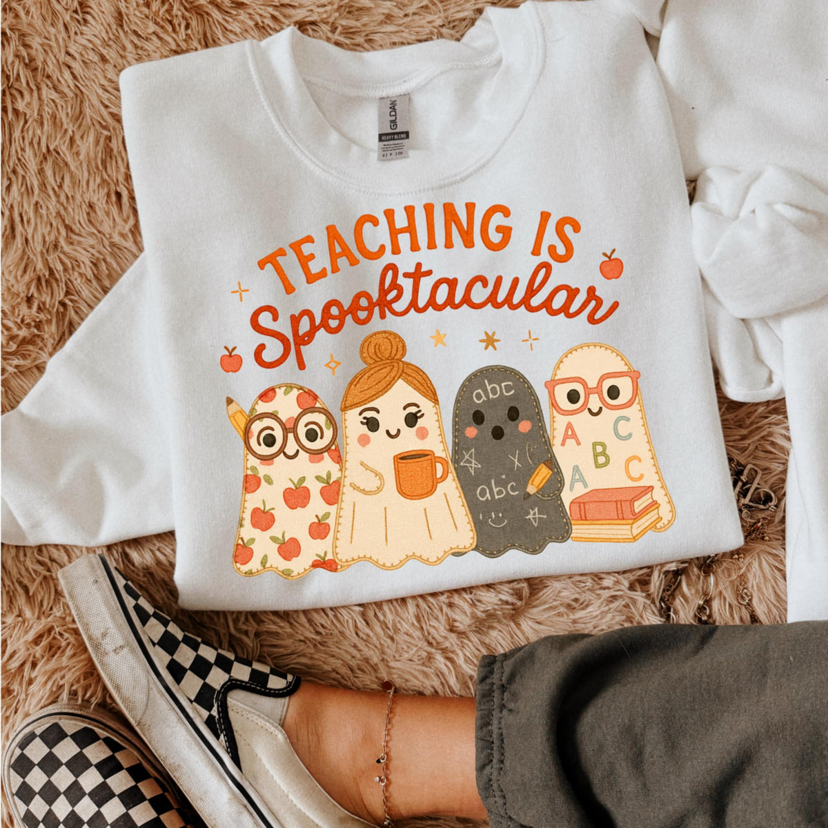 teaching is spooktacular ghosts CMD DTF transfer