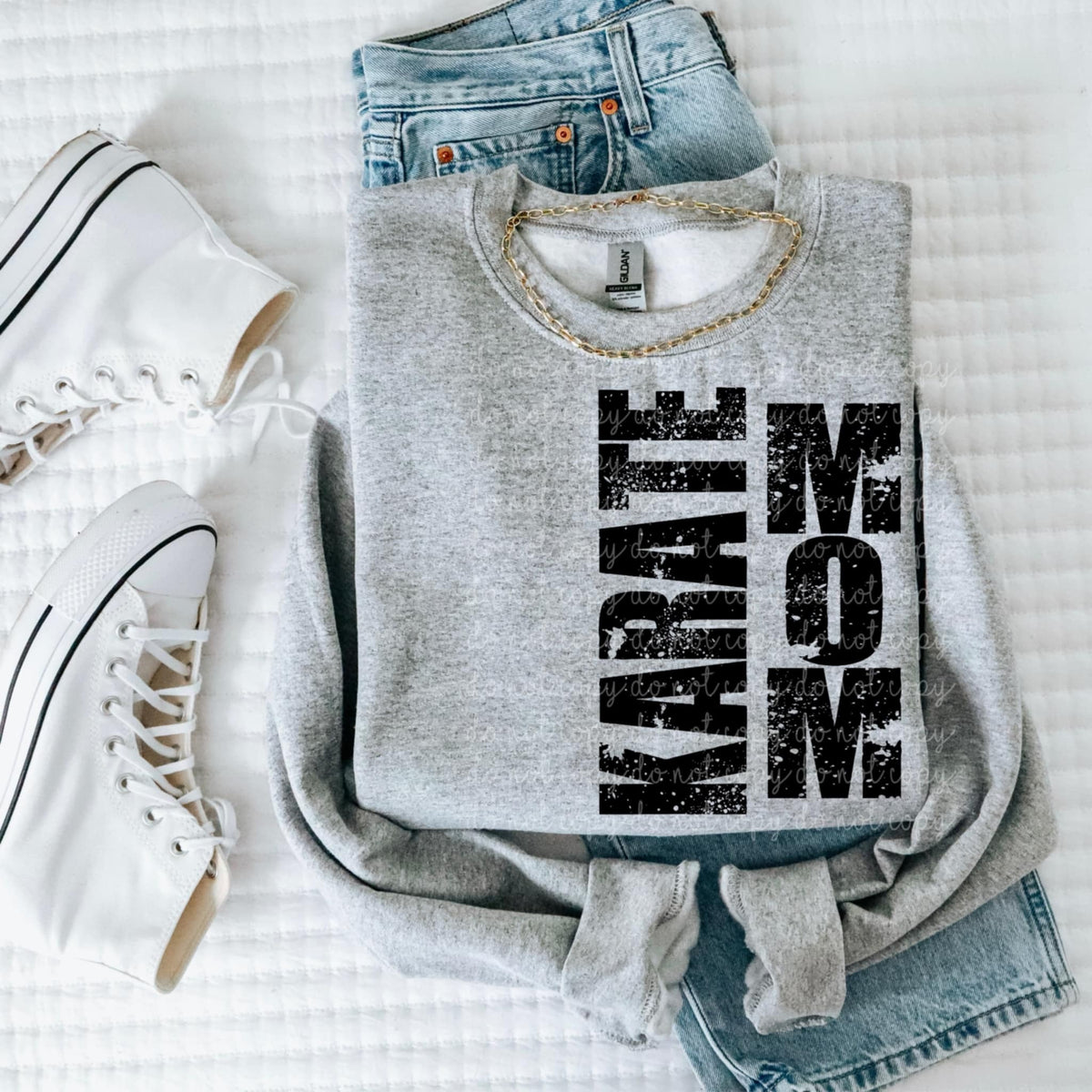 Karate mom vertical grunge 93191 DTF transfer