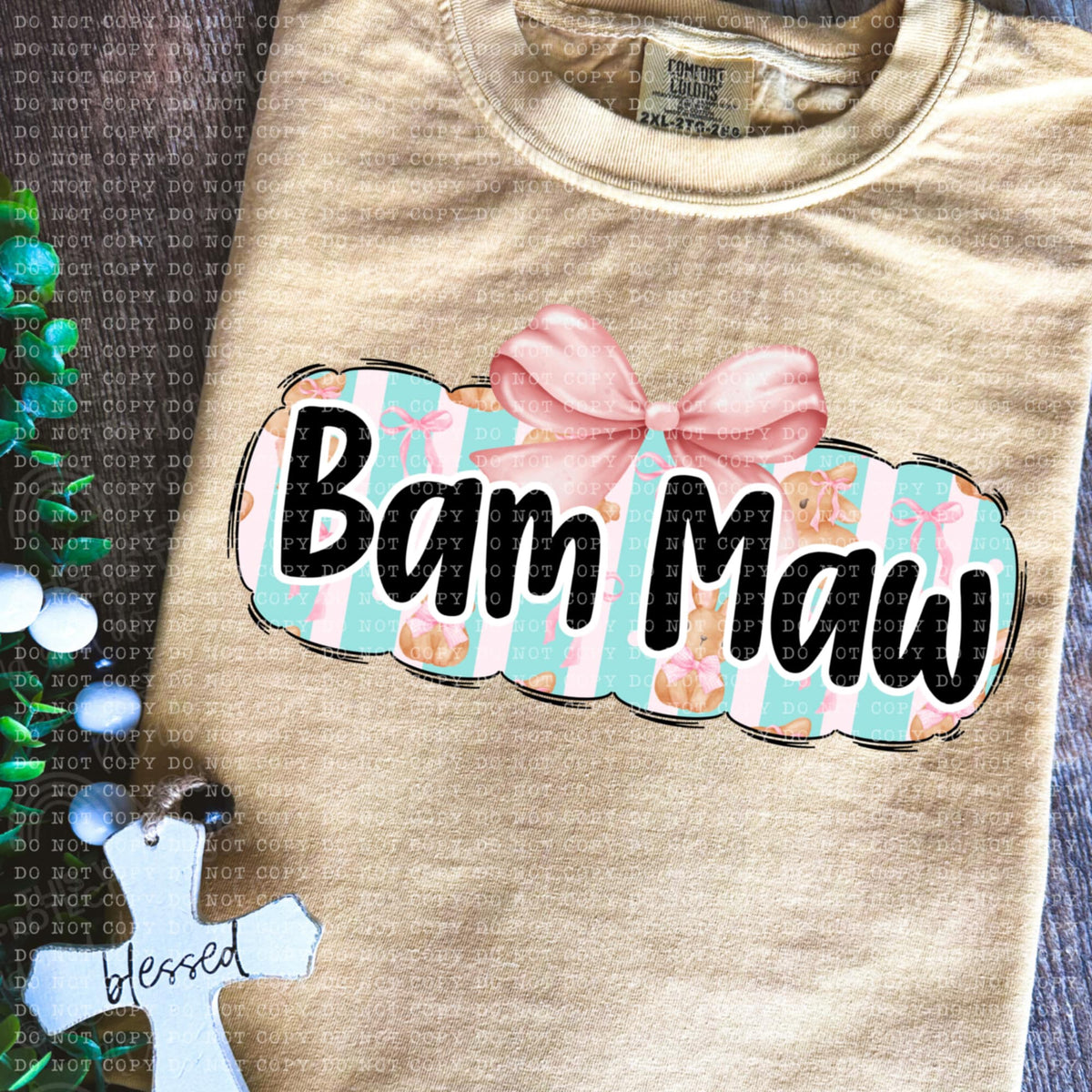 Bam Maw bunny background (ECHT) 85650 DTF transfer