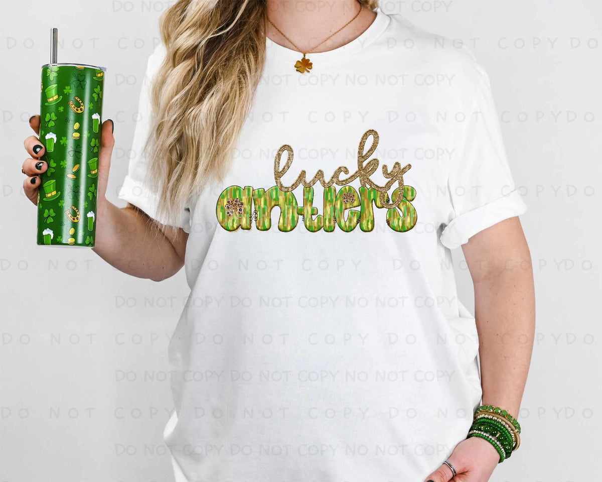 Lucky antlers green brushstroke (Caplinger) 79983 DTF transfer