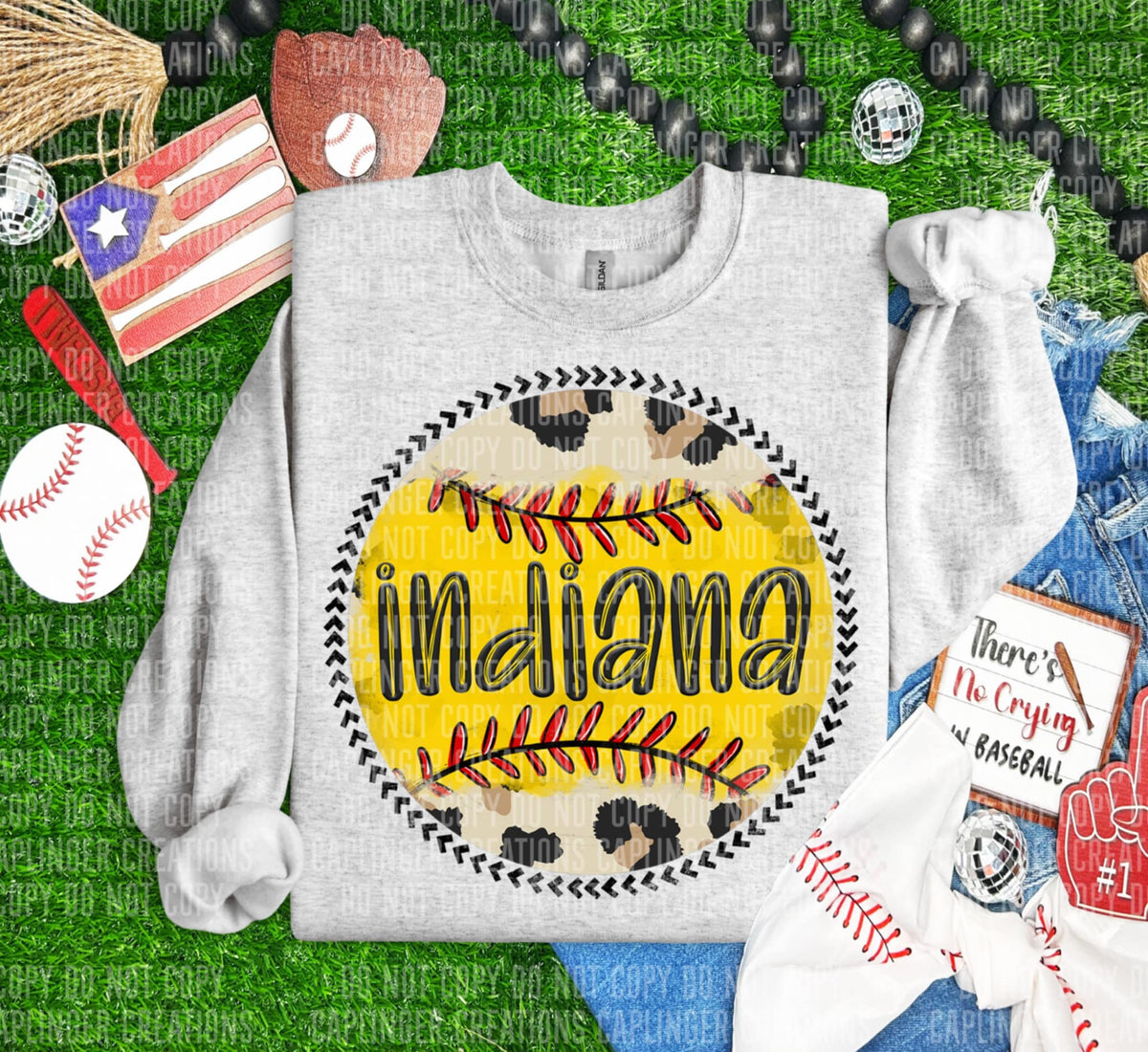 Indians softball background (Caplinger) 90889 DTF transfer