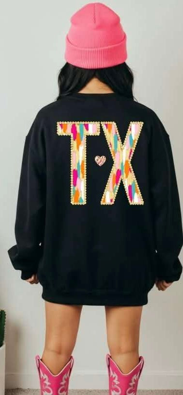 TX brushstroke with heart (S&G) 82952 DTF transfer