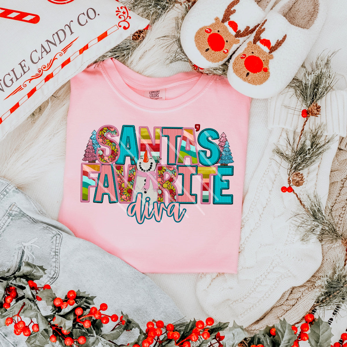 Santas Favorite diva WITH SNOWMAN 111610 DTF transfer