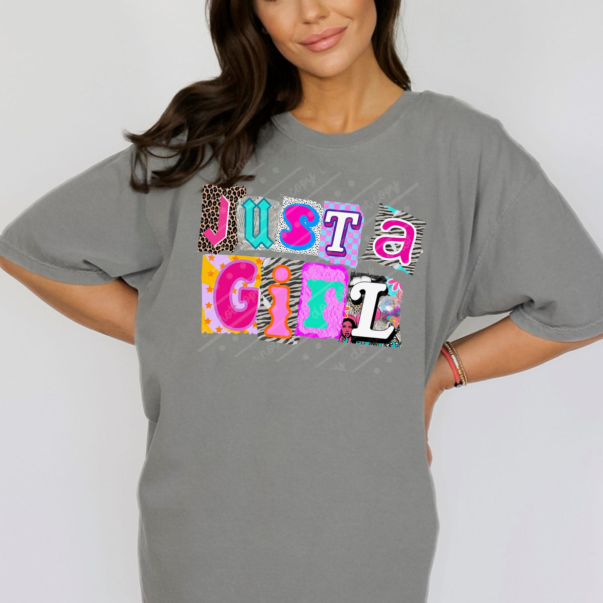 Just a girl magazine font DTF Transfer