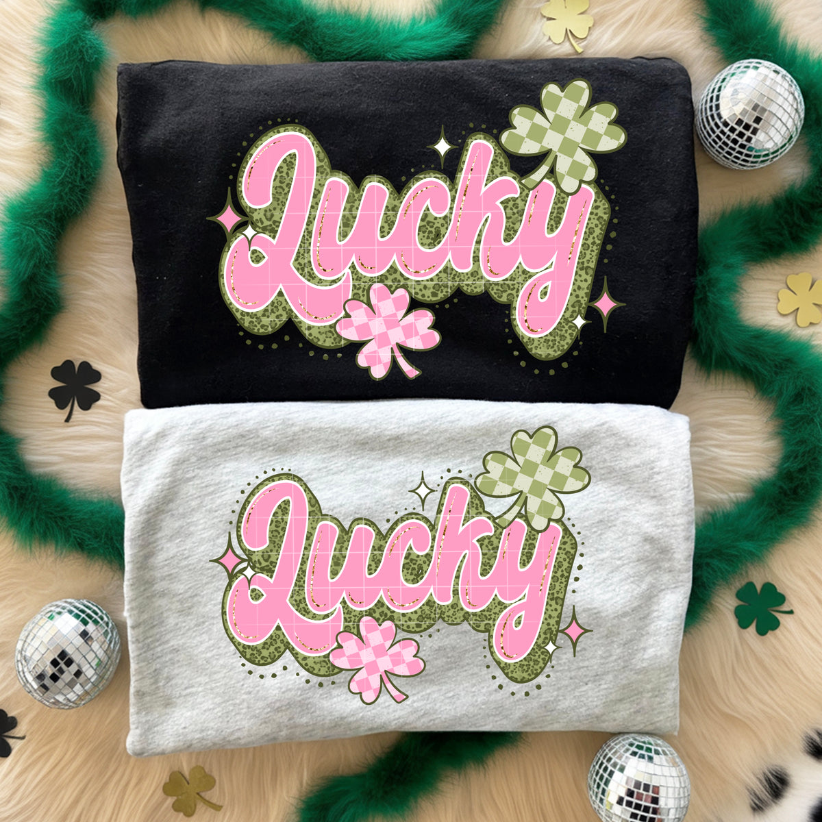 Lucky Pink & Green (CSC) DTF transfer