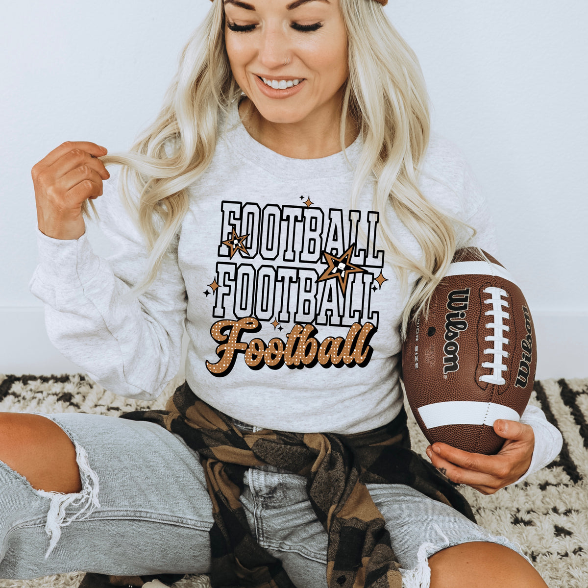 Football repeated black (csc) DTF Transfer