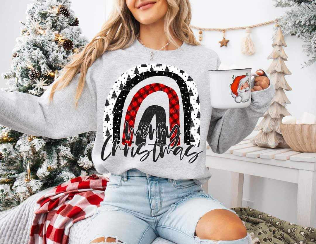 Merry Christmas red white black rainbow (LYTTLE) 67873 DTF transfer