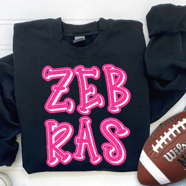 Zebras hot pink 55378 DTF transfer