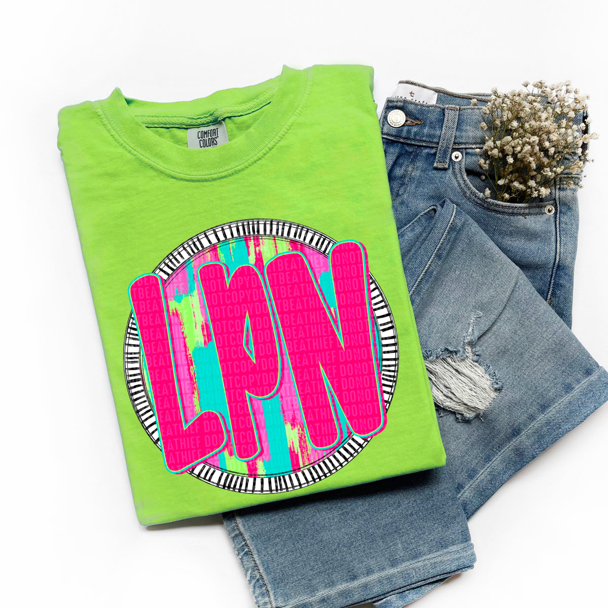 LPN pink font circle 106167 DTF transfer