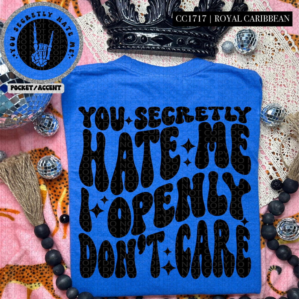 You secretly hate me BLACK BACK (HW) 87297 DTF transfer