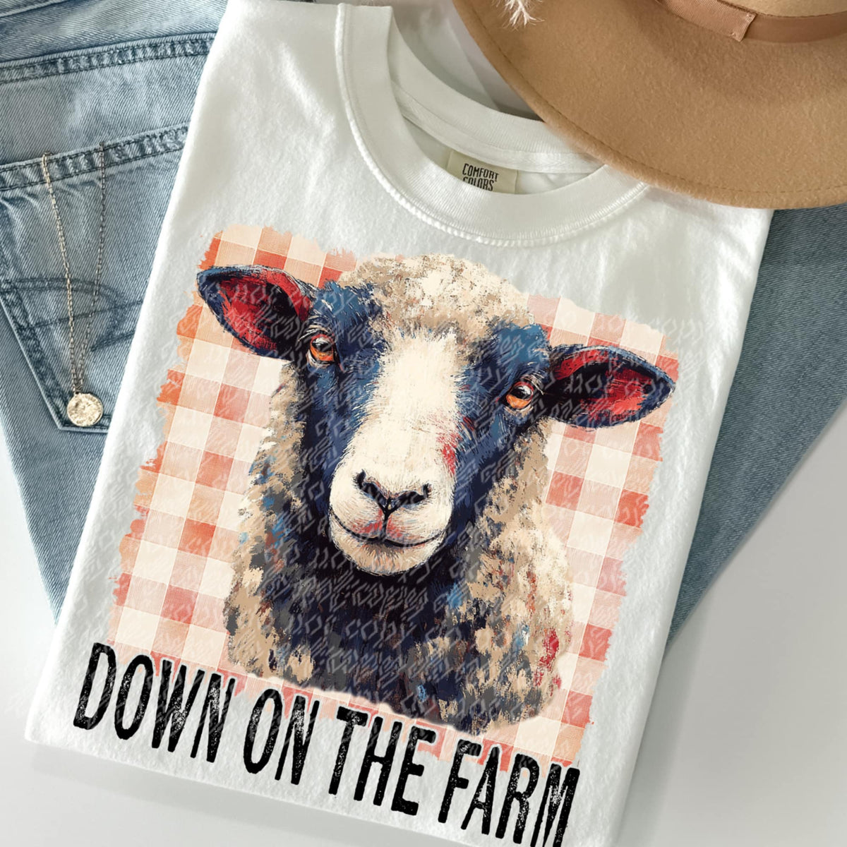 Down on the farm sheep (TTD) 94349 DTF transfer