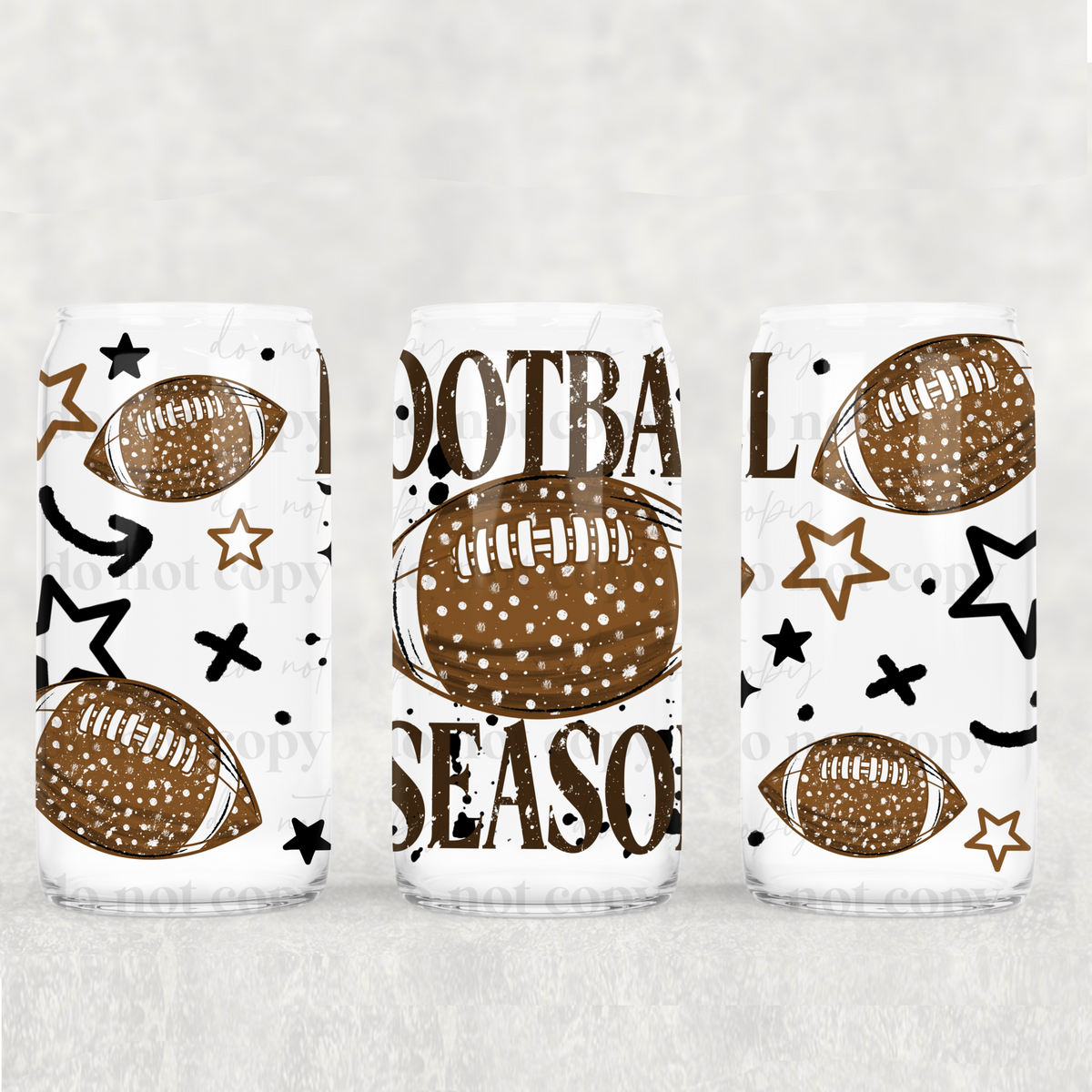 Football season with polkadot footballs (CSC) UV DTF WRAP