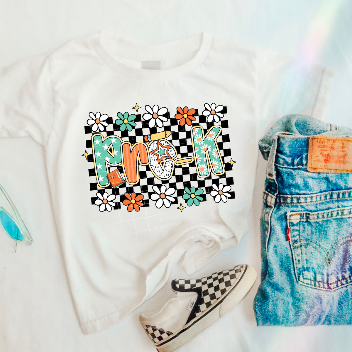 Pre K Retro Teal and orange 110999 DTF transfer