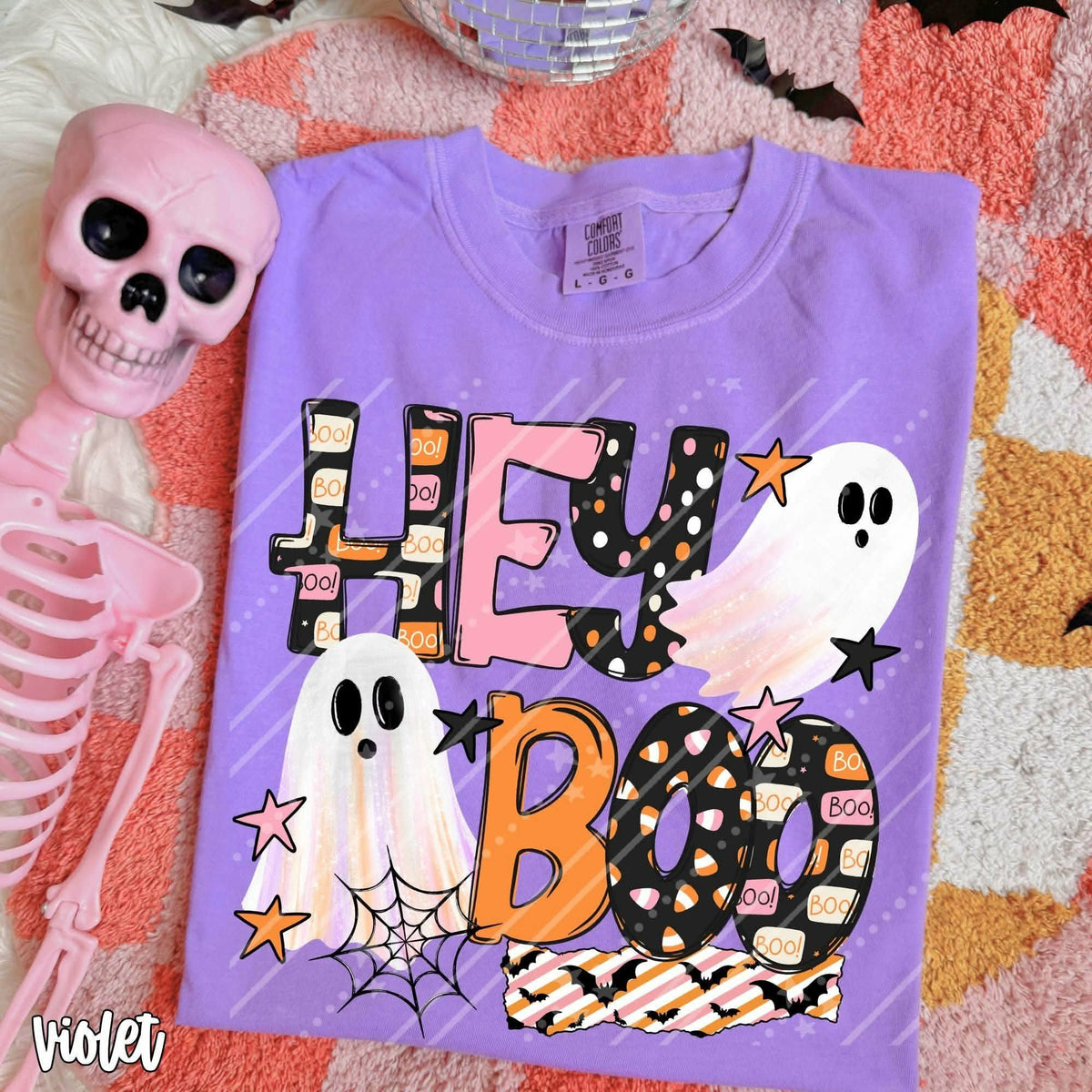 Hey boo different patterns with ghosts (Carter) DTF Transfer