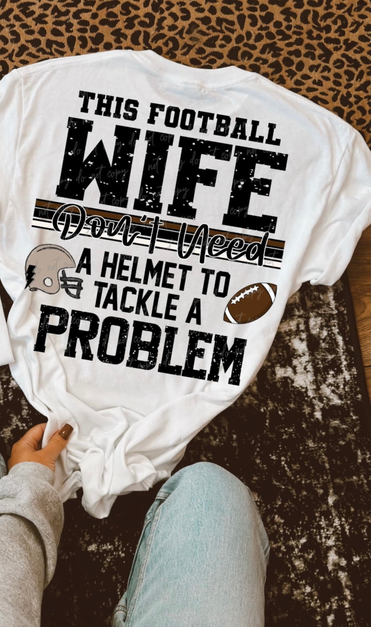 This football wife don’t need a helmet to tackle a problem (VIRGO) 94492 DTF transfer
