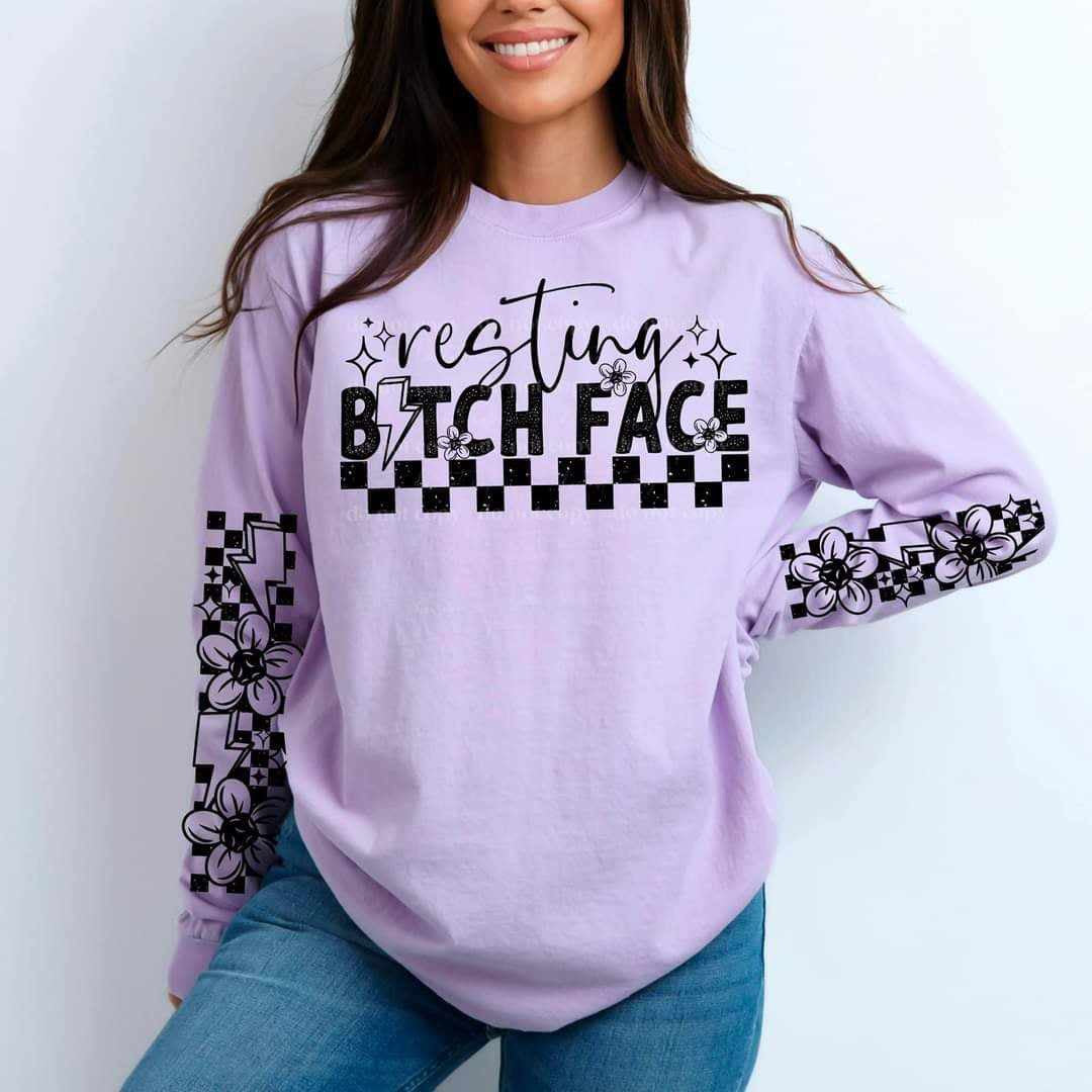 Resting bitch face FRONT ONLY BLACK FONT (CSC) 70295 DTF transfer