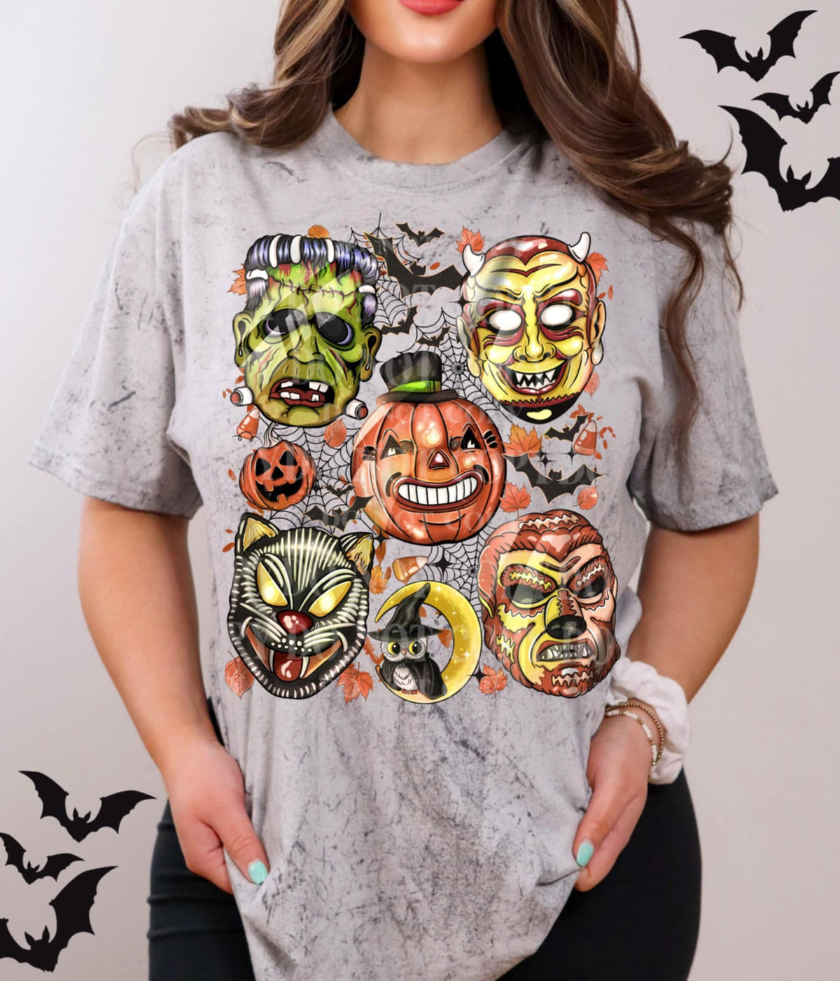 Halloween Masks Collage AG DTF transfer