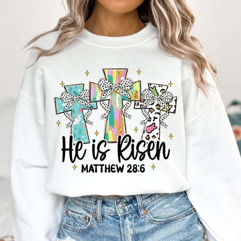 He is risen trio crosses  80198 DTF transfer