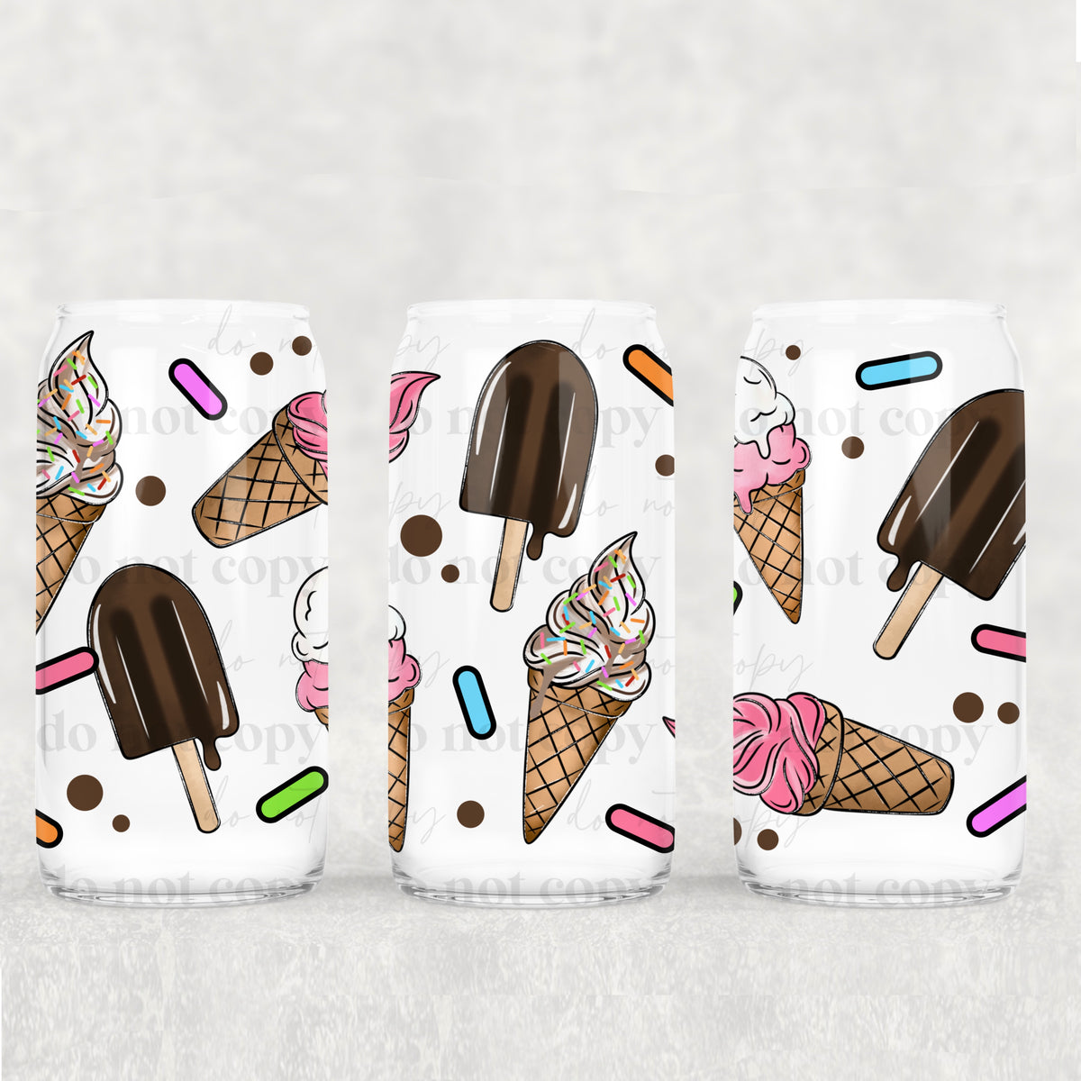 Ice Cream and sprinkles (CSC) UV DTF WRAP