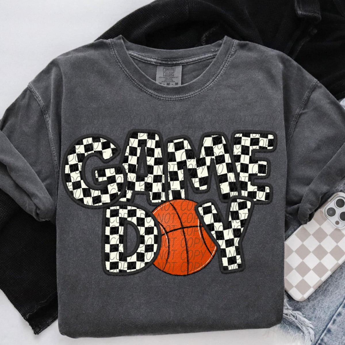 Game day basketball checkered (CITY) 91284 DTF transfer