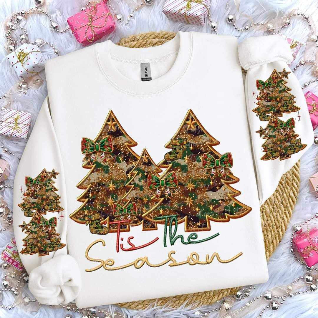 Tis the season camo Christmas trees FRONT ONLY (VIRGO) 65800 DTF transfer