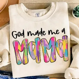 God made me a mama brushstroke 85874 DTF transfer