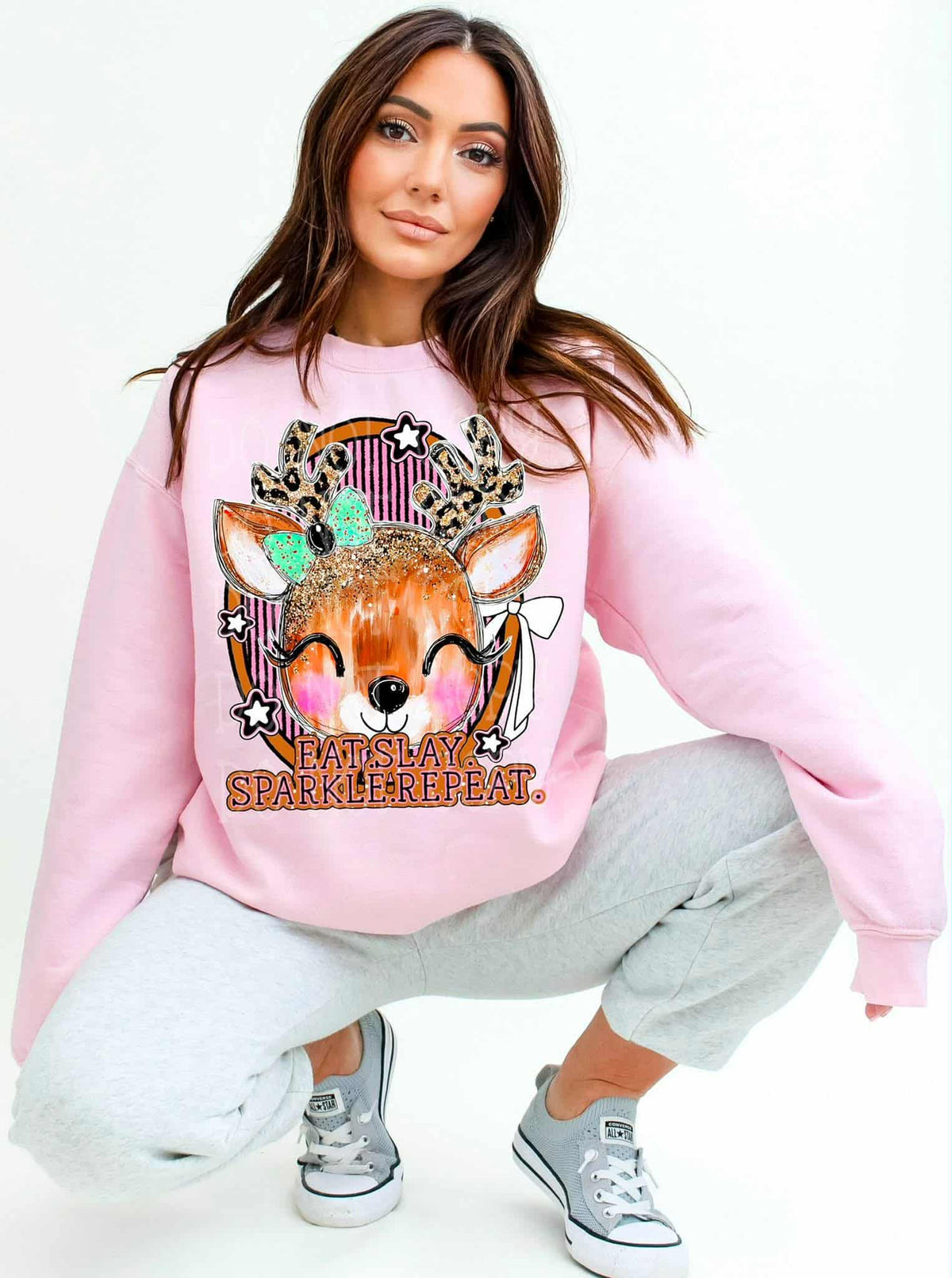 Eat Slay Sparkle Repeat deer (C’s) DTF Transfer