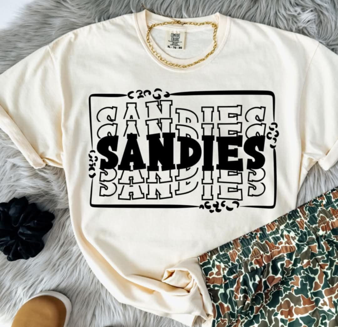 Sandies stacked with frame (S&G) 98113 DTF transfer