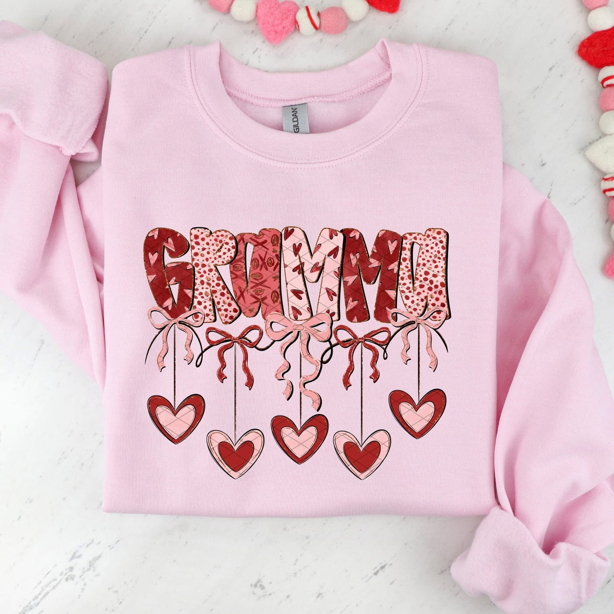 Gramma hearts and bows (SDD) DTF transfer