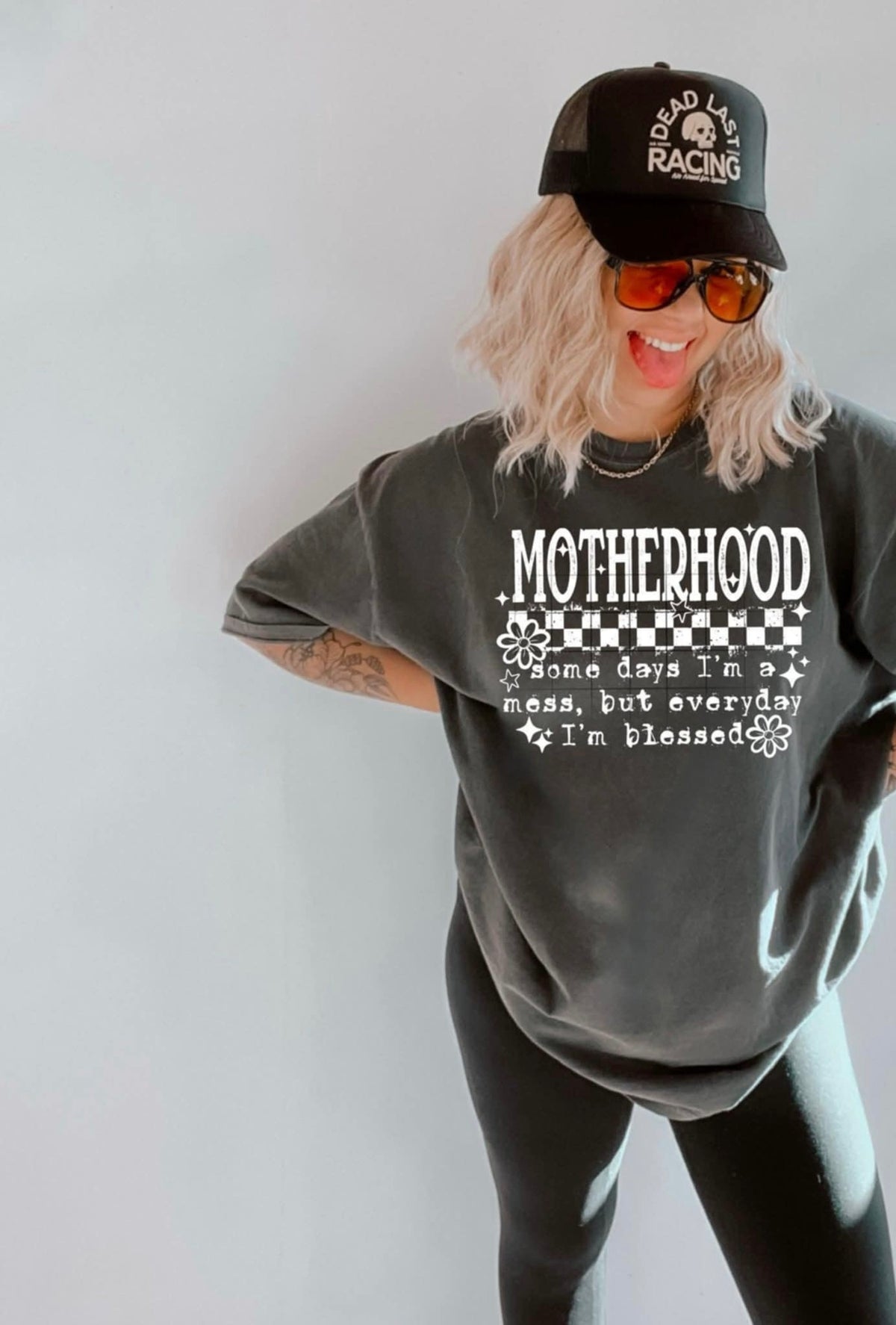 Motherhood some days I’m a mess, but everyday I’m blessed WHITE (CSC) 107834 DTF transfer