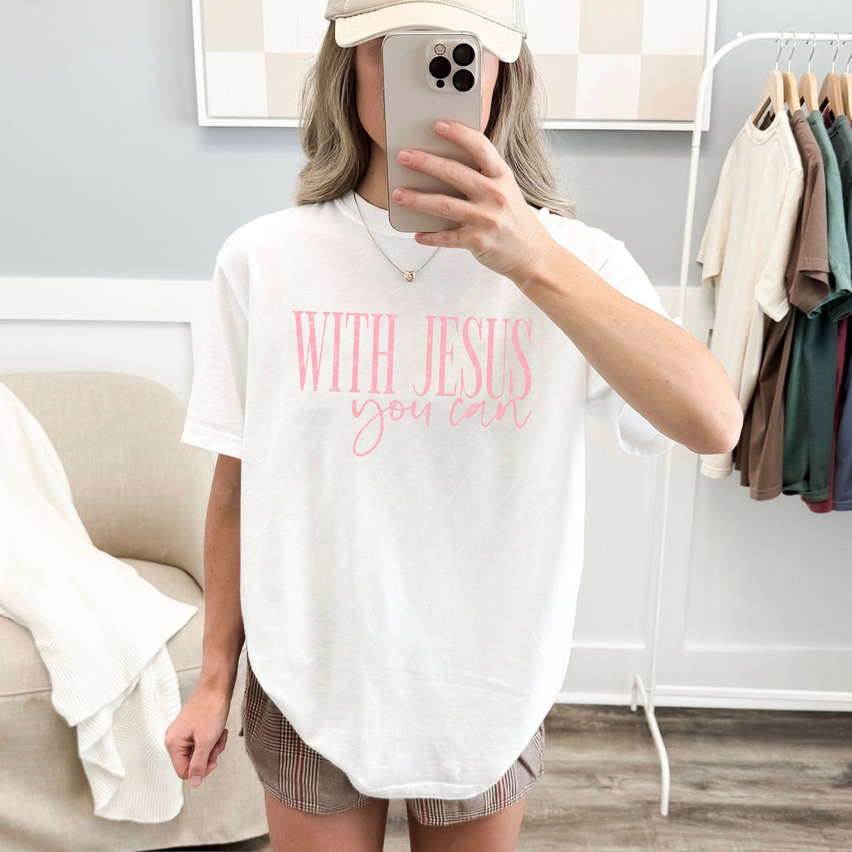 With Jesus you can (pink) (scarlow) DTF Transfer
