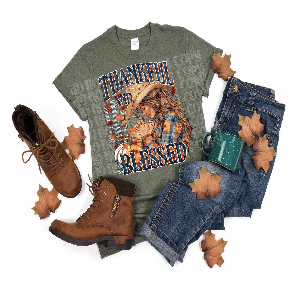Thankful and blessed praying cowgirl (SSD) 60578 DTF transfer