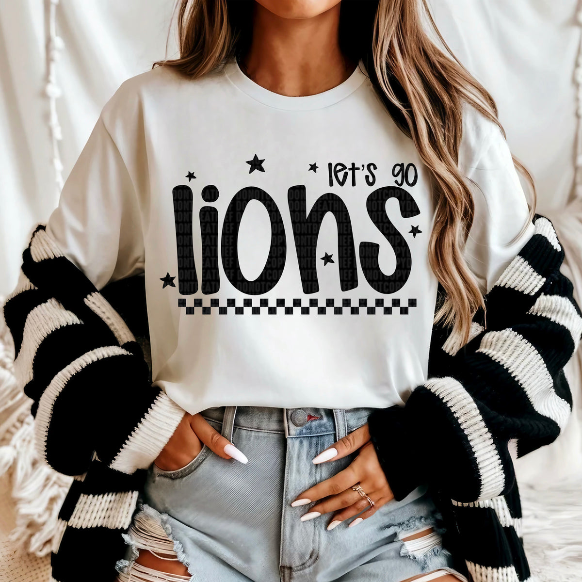Let’s go lions BLACK 95620 DTF transfer